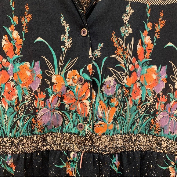 Beautiful rare vintage floral dress with collar, medium - Picture 4 of 8